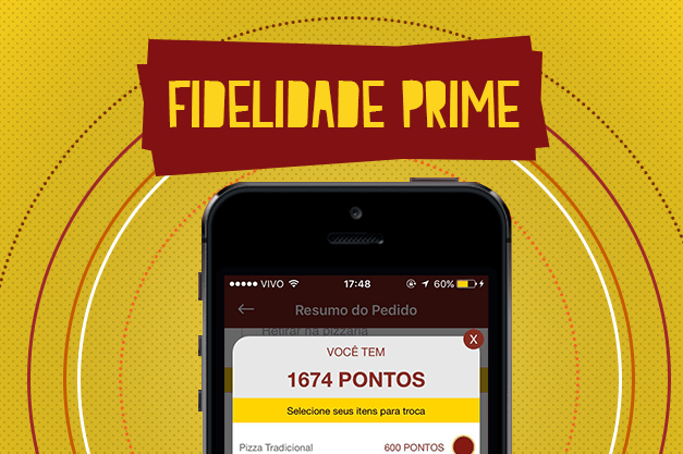 Como utilizar os pontos de fidelidade no aplicativo da Pizza Prime?